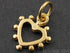 24K Gold Vermeil Over Sterling Silver Dotted Heart Charm-- VM/CH8/CR23